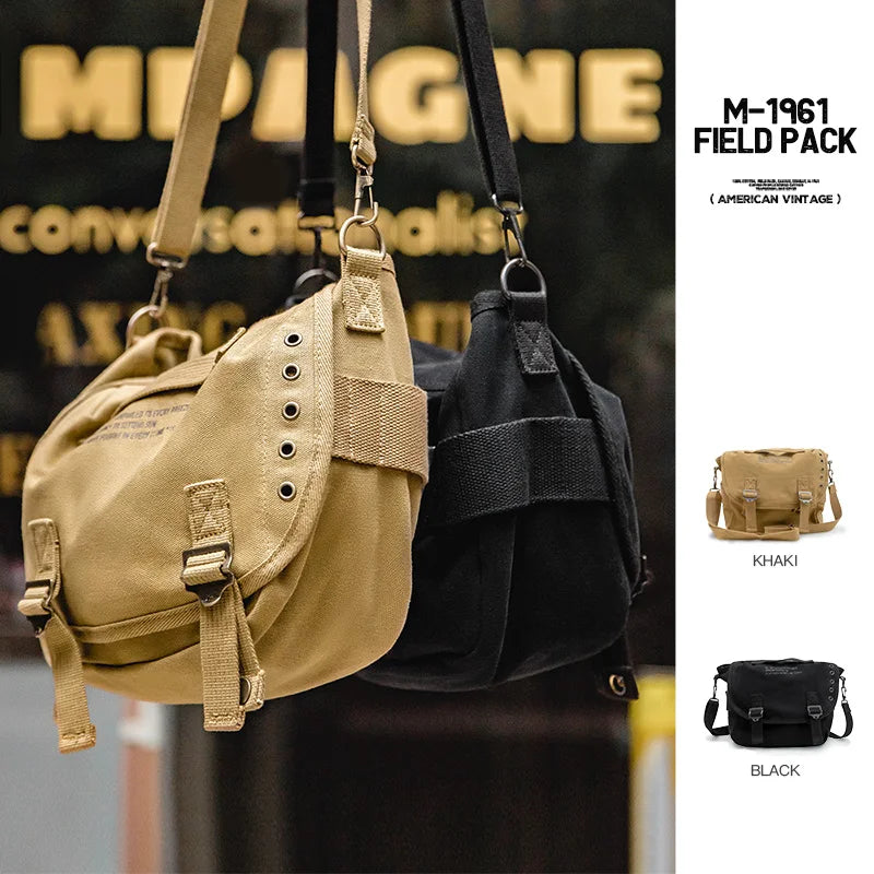 Vintage Canvas Crossbody Bag for Men - Stylish Messenger Essential