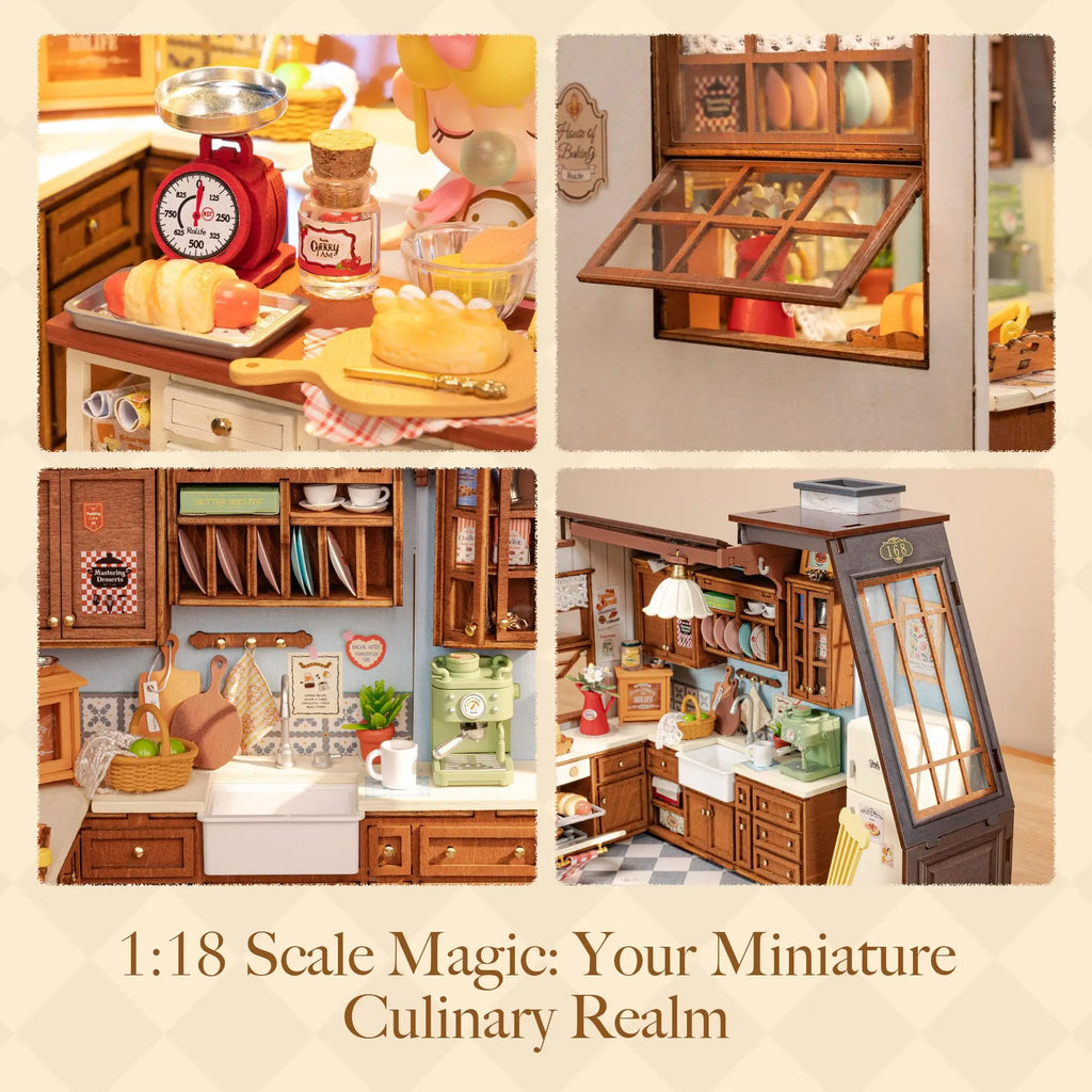 Rolife DIY Miniature Baking Kitchen House Kit - Creative 3D Puzzle