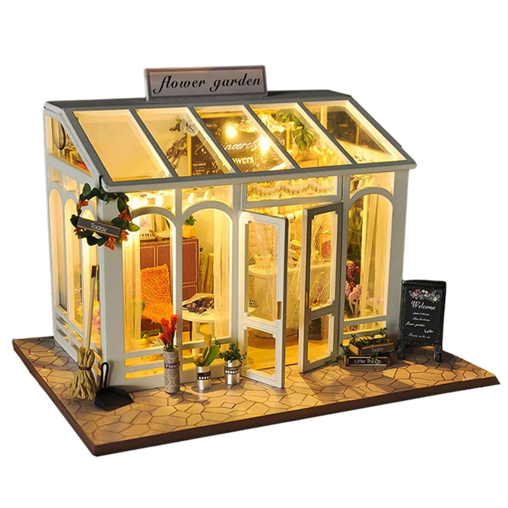 DIY Dollhouse Kit: 3D Flower Garden Puzzle with LED Lights