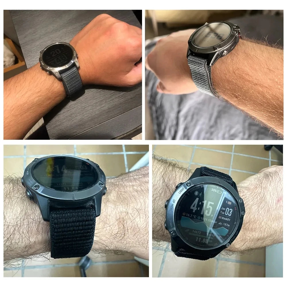 Durable Hook Loop Nylon Strap for Garmin Fenix & Forerunner Watches