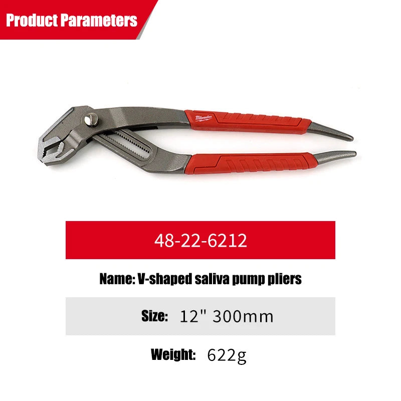 Milwaukee 12-Inch V-Shaped Heavy-Duty Locking Pliers for Mechanics