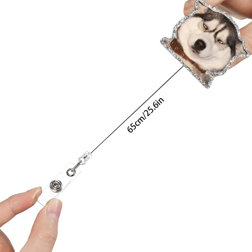 Cute Dog Retractable Badge Holder - Fun & Practical ID Reel