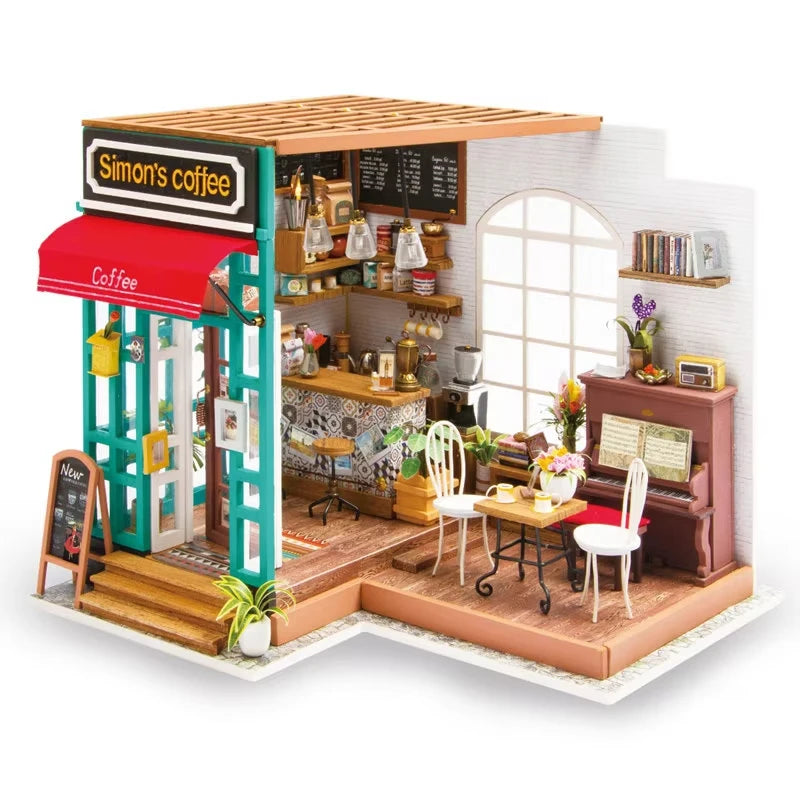 Robotime Green DIY Dollhouse Kit - Engaging Miniature Art Project