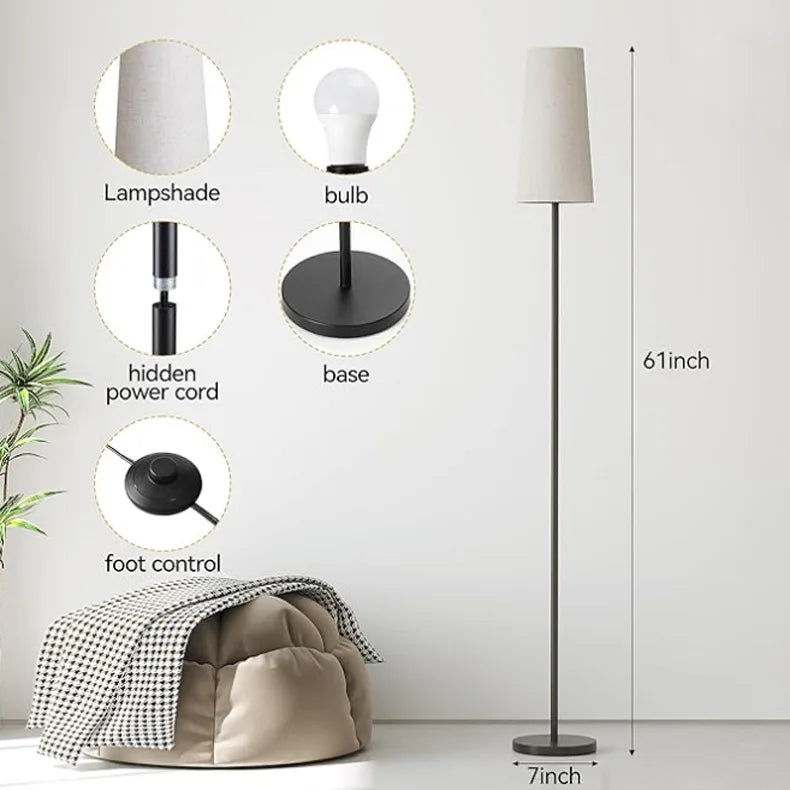Modern Golden LED Floor Lamp - Luxurious Corner Lighting
