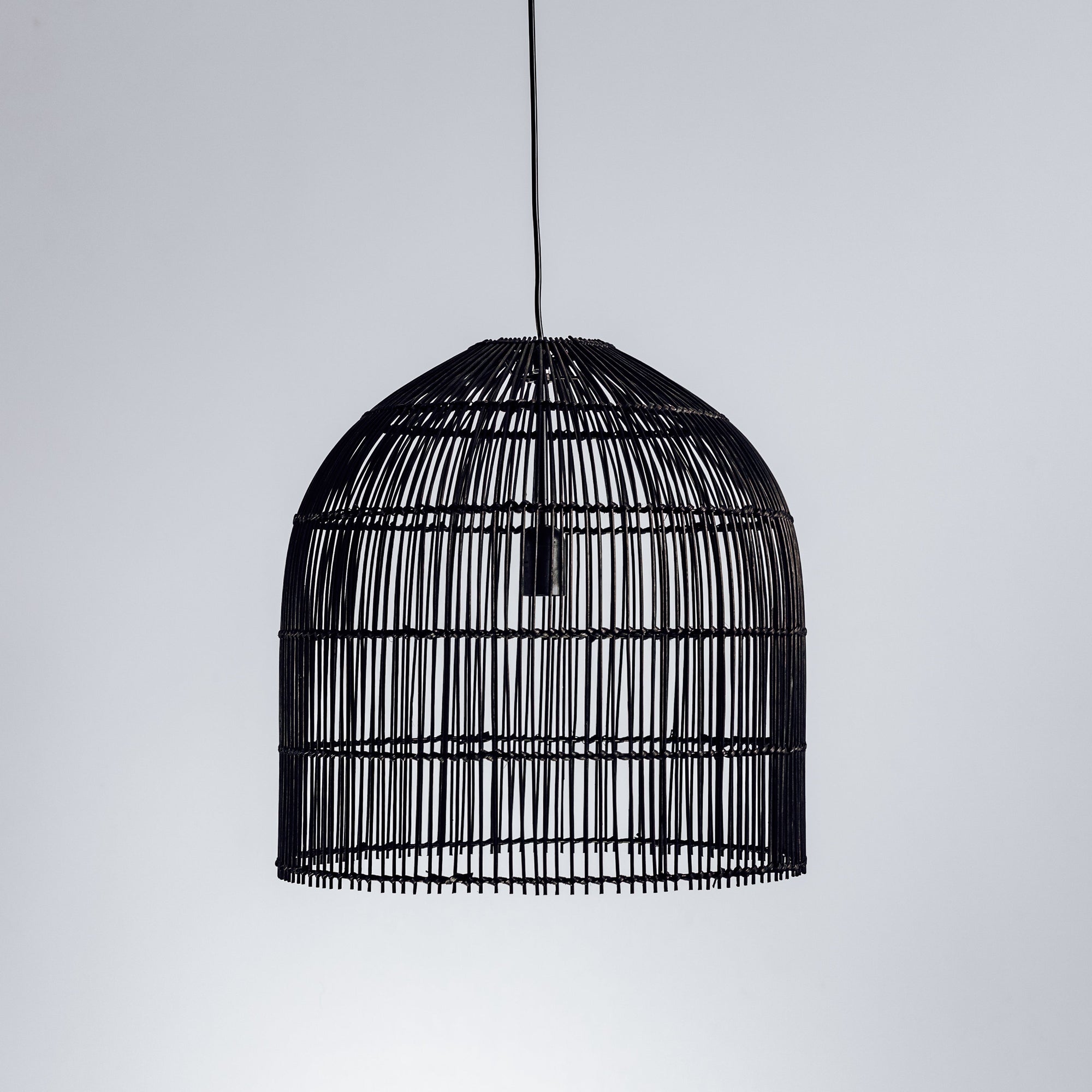 Siena Black Rattan Wicker Pendant Light - Stylish & Versatile
