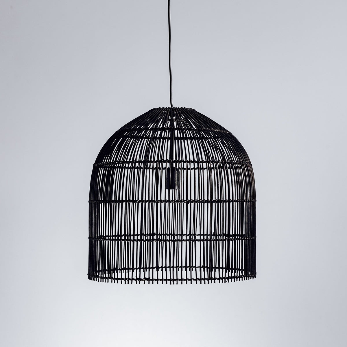 Siena Rattan Cane Wicker Pendant Light - Black