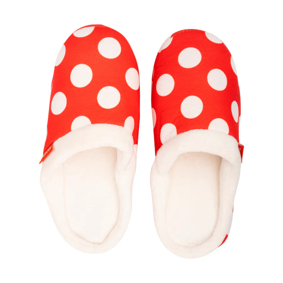 Archline Orthotic Slip-On Slippers – Red with White Polkadots