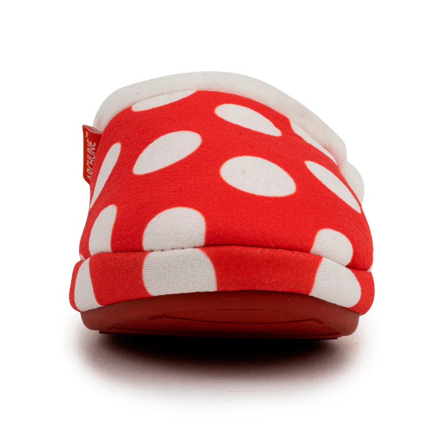 Archline Orthotic Slip-On Slippers – Red with White Polkadots