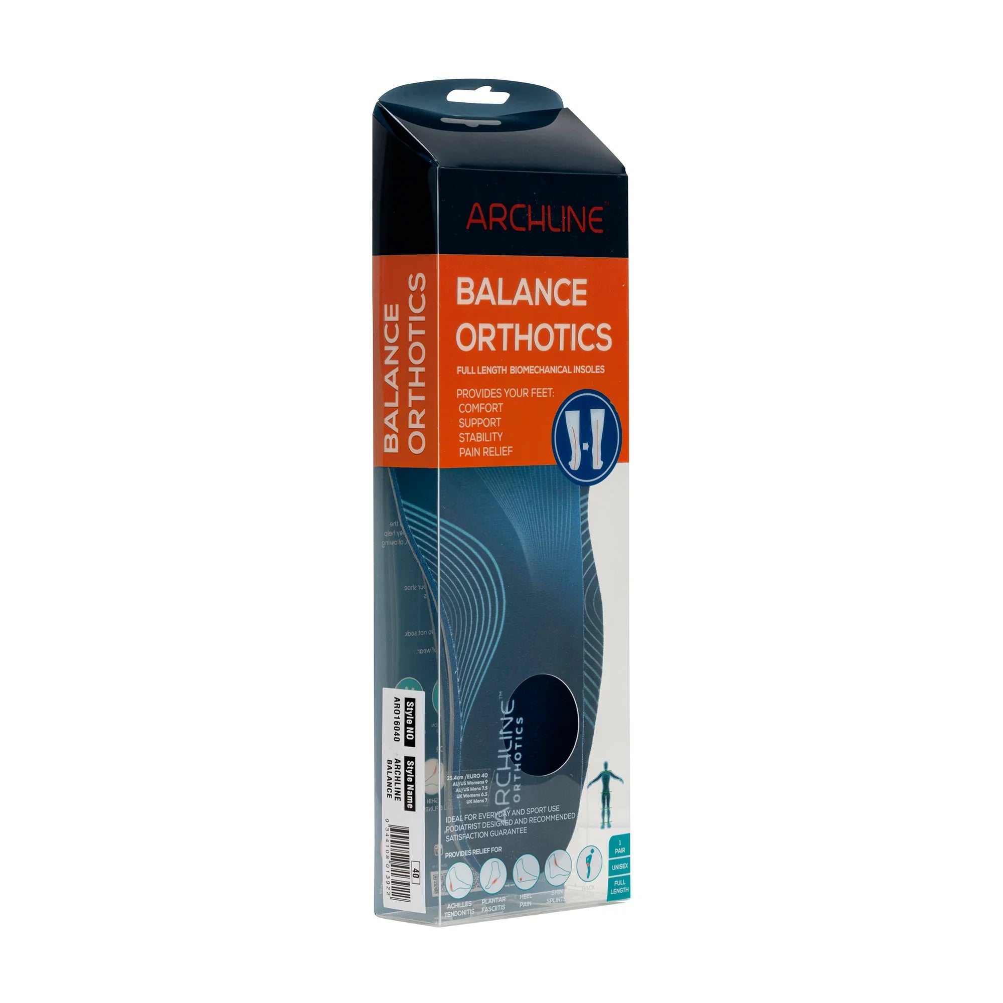Archline Full-Length Orthotic Insoles with Met Dome for Comfort