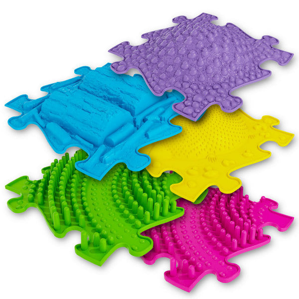 Muffik Waterproof Tactile Sensory Floor Mat Set - 16 Fun Pieces