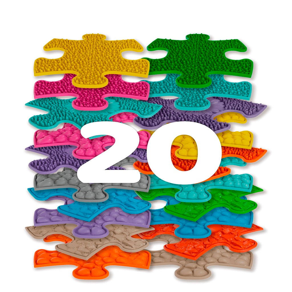 Muffik Tots Mini Sensory Playmat Set - 20 Soft & Firm Textures