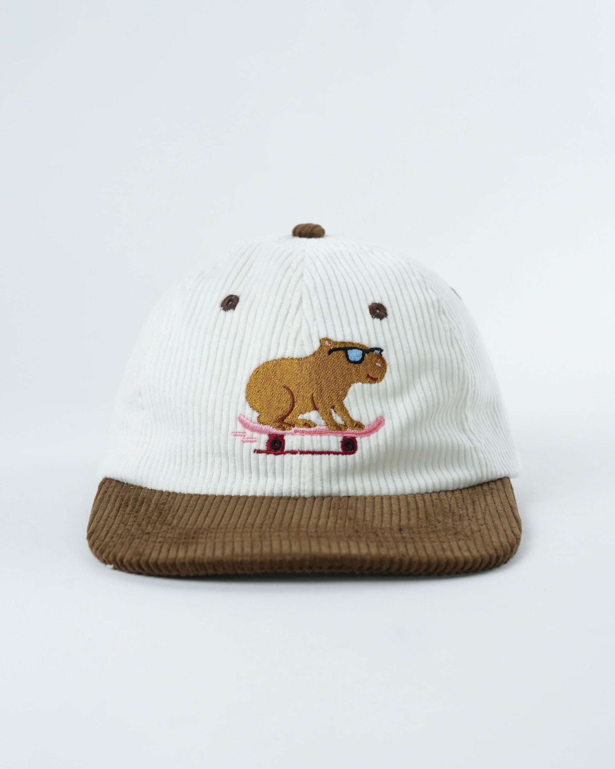 Retro Corduroy Capybara Hat - Perfect for Skating & Beach Vibes