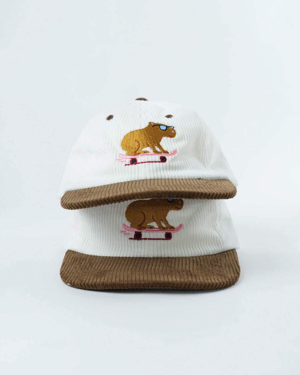 Retro Corduroy Capybara Hat - Perfect for Skating & Beach Vibes