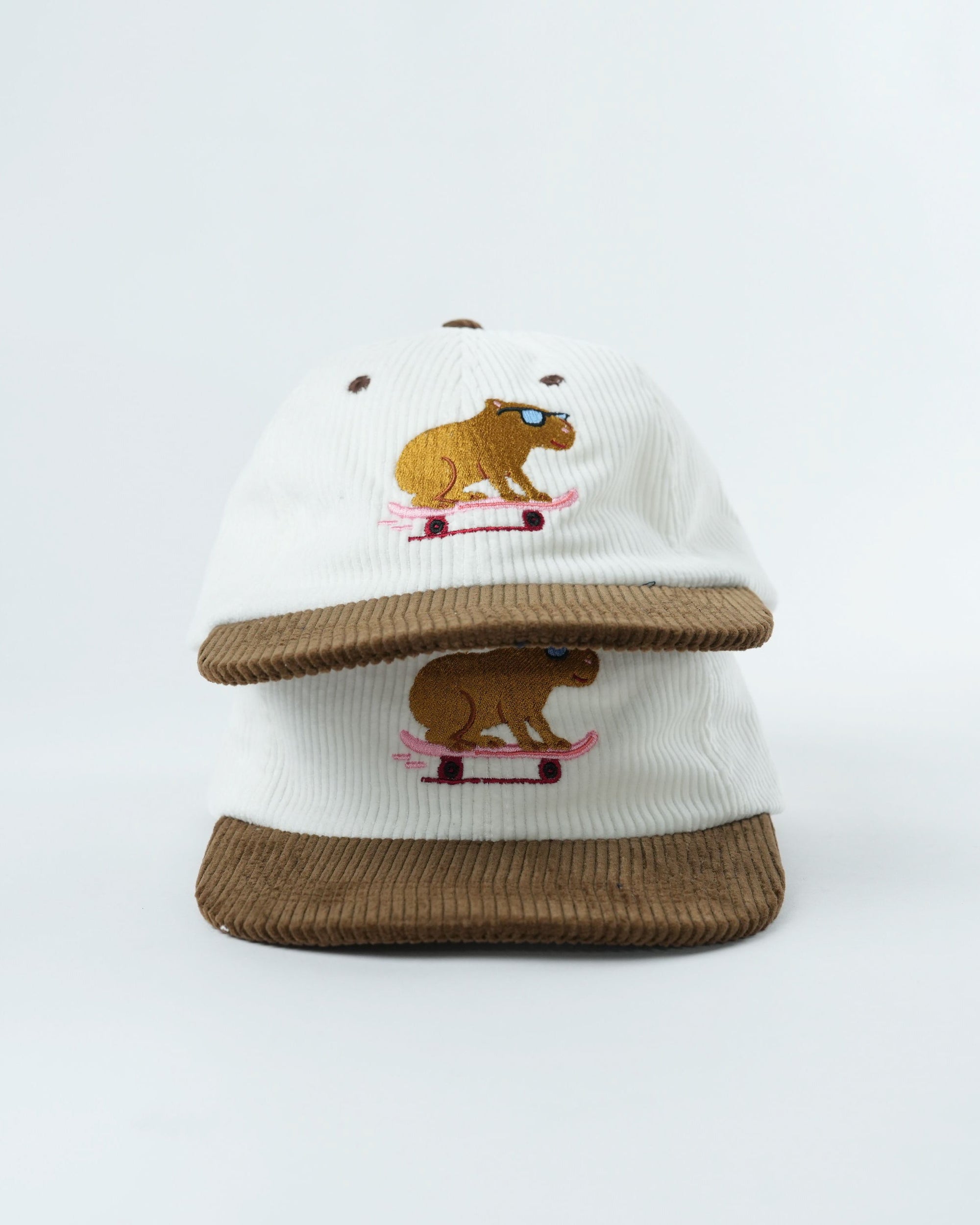 Retro Corduroy Capybara Hat - Perfect for Skating & Beach Vibes