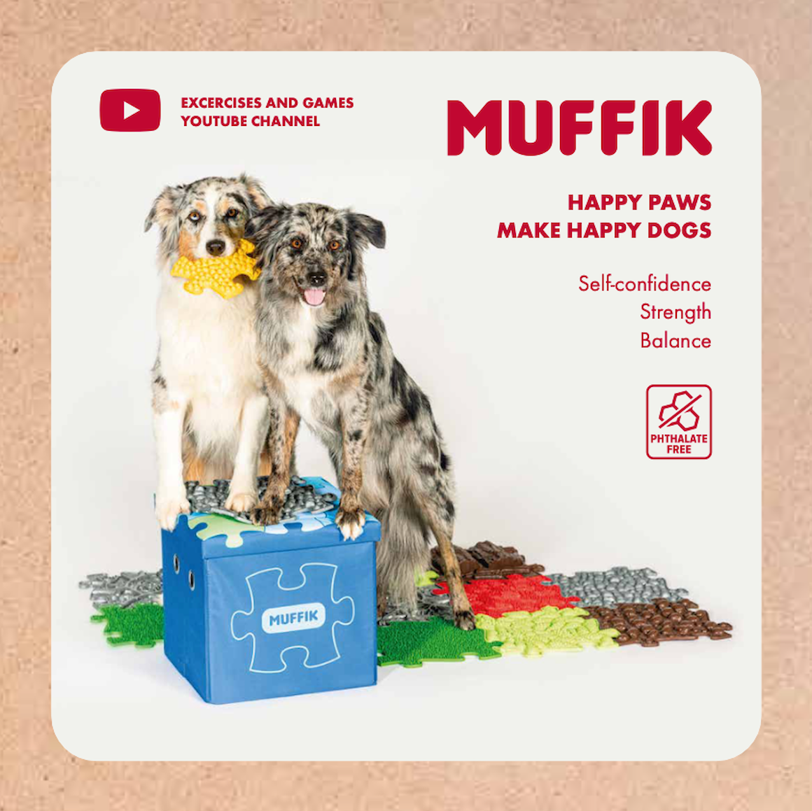 MUFFIK 8-Piece Textured Pet Puzzle Mats for Dogs & Cats