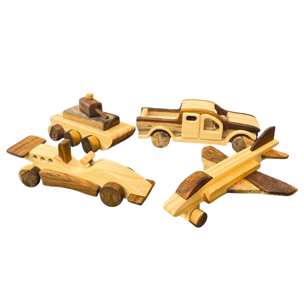 Wooden Vehicle Toy Collection (Single Models & Combo Sets) | Safe Toddler Car Toys, Trucks, Plane & Tank | Ultimate Christmas / Birthday Gift for Kids
