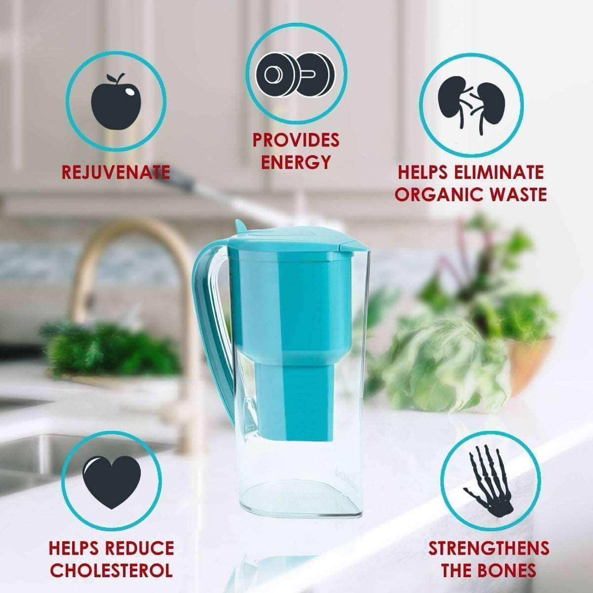 Alkanatur Alkaline Ionised Antioxidant Water Jug (Pink) – Alkalising & Ionising for Cleaner Hydration