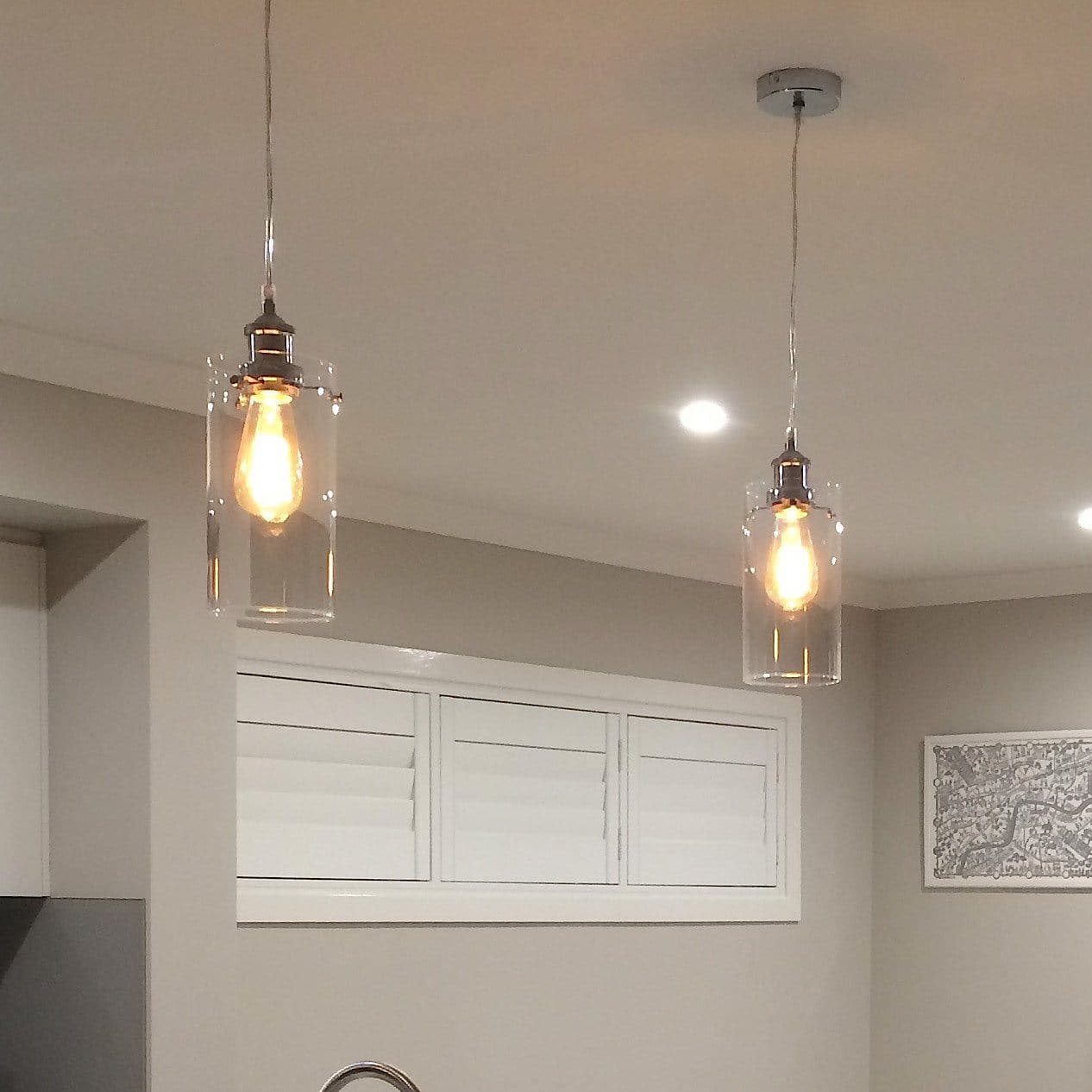 Allira Glass Pendant Light - Elegant Chrome Fixture with Glass Shade