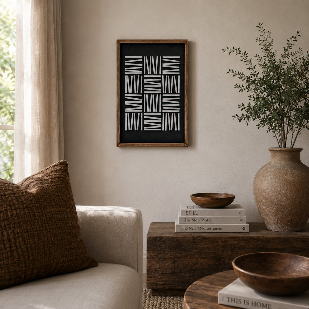 Eco-Friendly Alpine Shadow Wall Art - Unique Ready to Hang Decor 42x62cm
