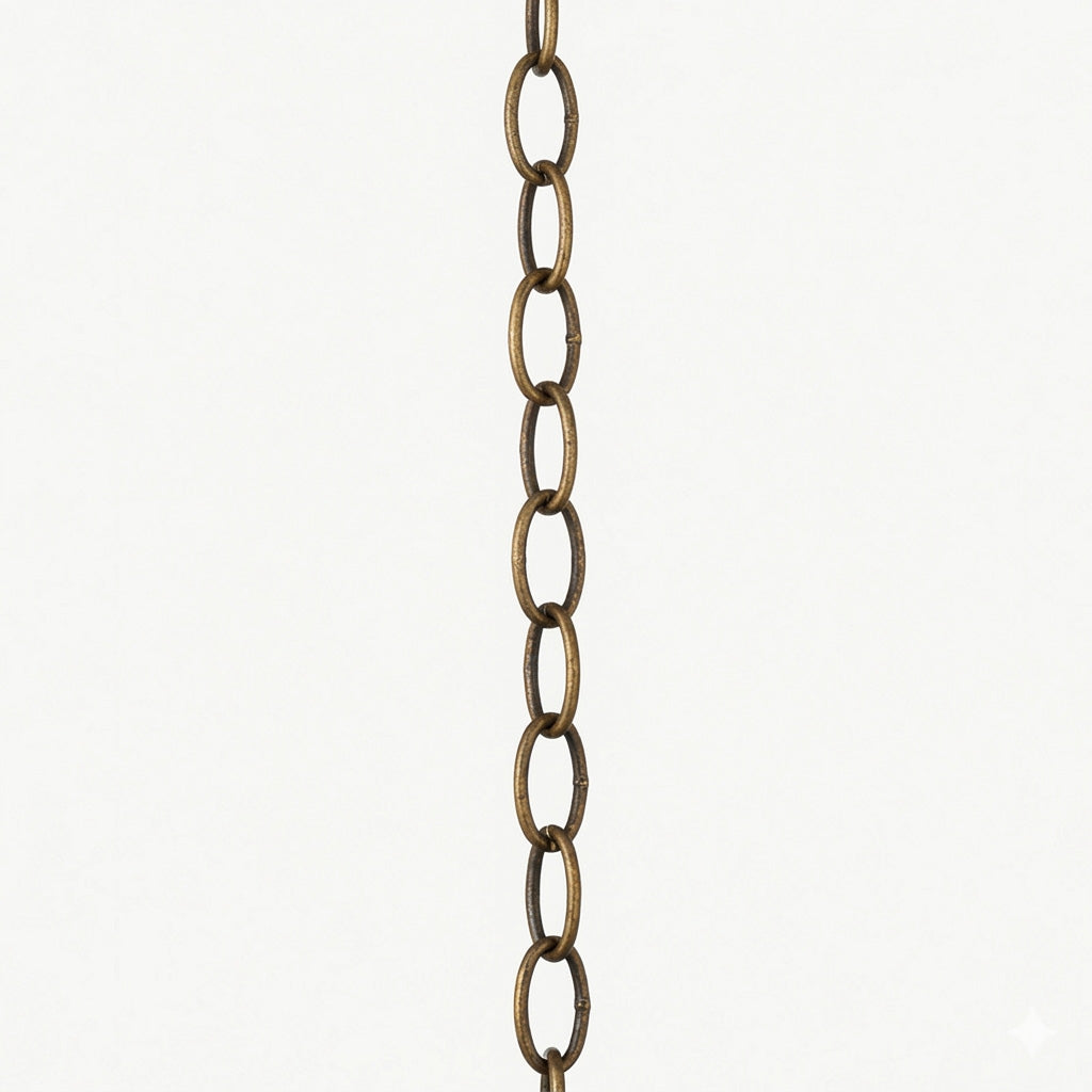 100cm Antique Brass Chain Extension with Carabiner - Stylish & Versatile