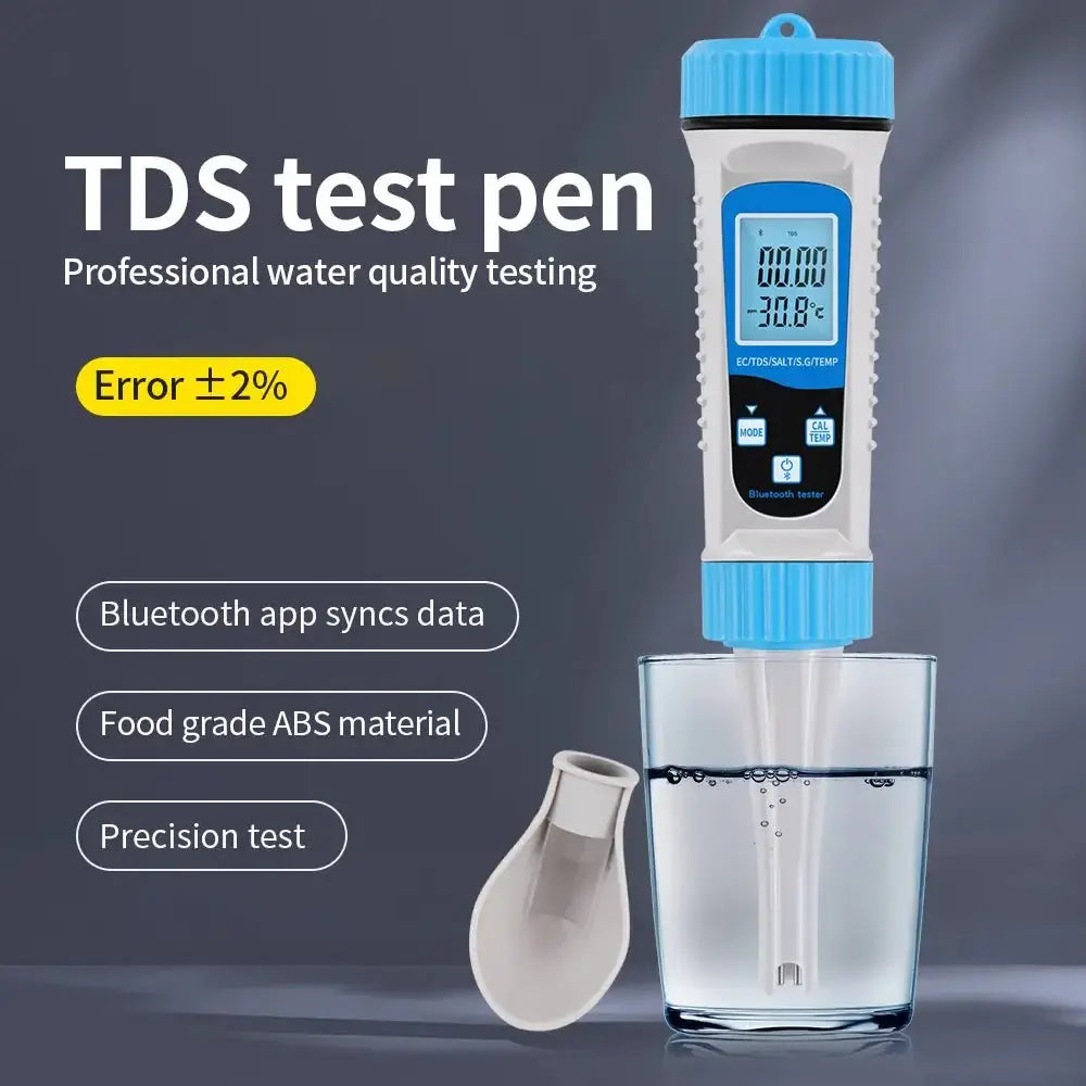Aquarius 5-in-1 Digital Water Quality Tester for EC, TDS, SALT, TEMP