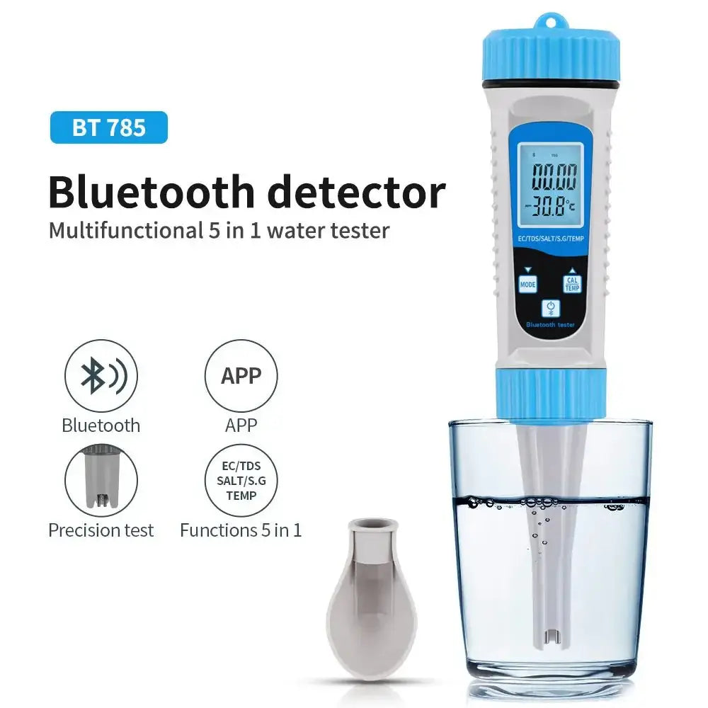 Aquarius 5-in-1 Digital Water Quality Tester for EC, TDS, SALT, TEMP