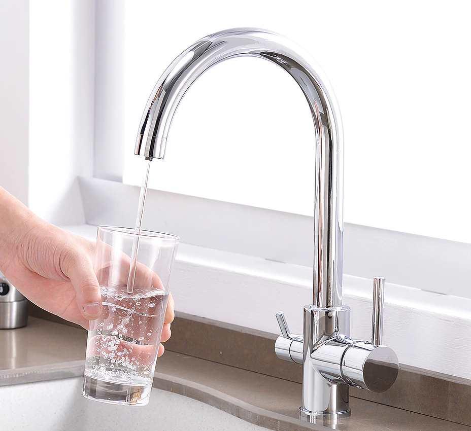 3 Way Mixer Tap Gold Umbrella Style 360 Rotation