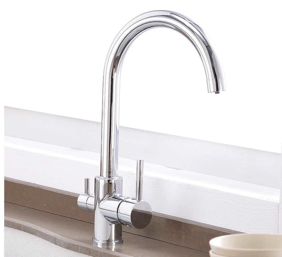 3 Way Mixer Tap Gold Umbrella Style 360 Rotation
