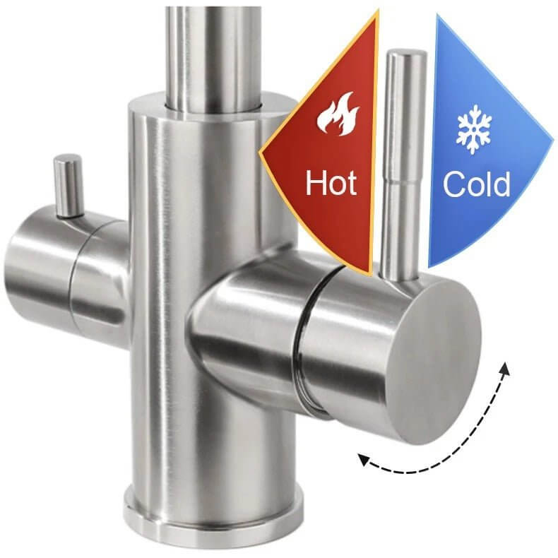 3 Way Mixer Tap Nickel Umbrella Style 360 Rotation