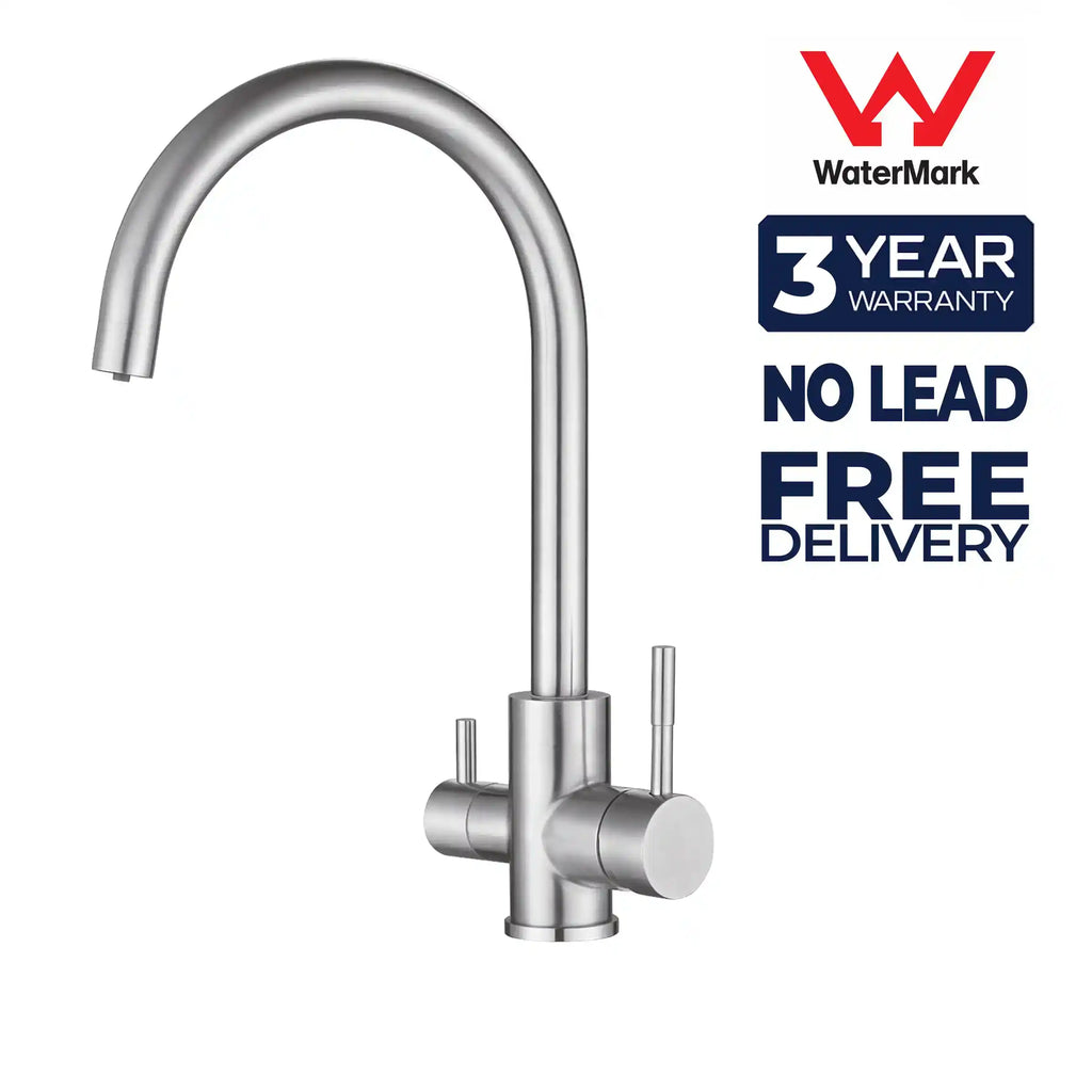 3 Way Mixer Tap Nickel Umbrella Style 360 Rotation