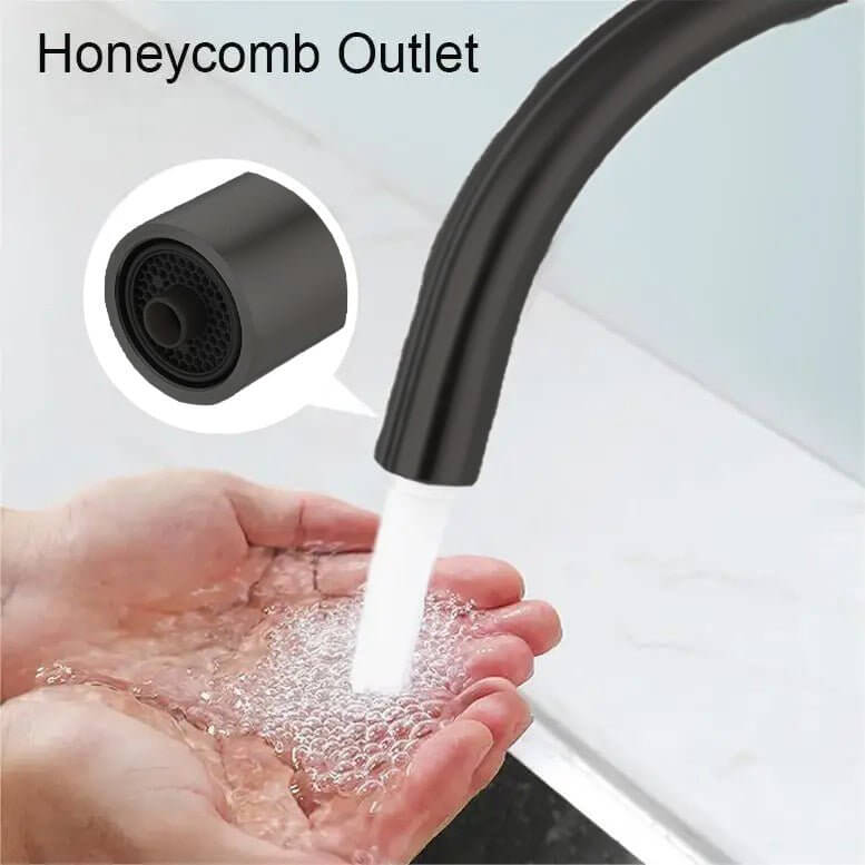 3 Way Mixer Tap Matte Black Umbrella Style 360 Rotation