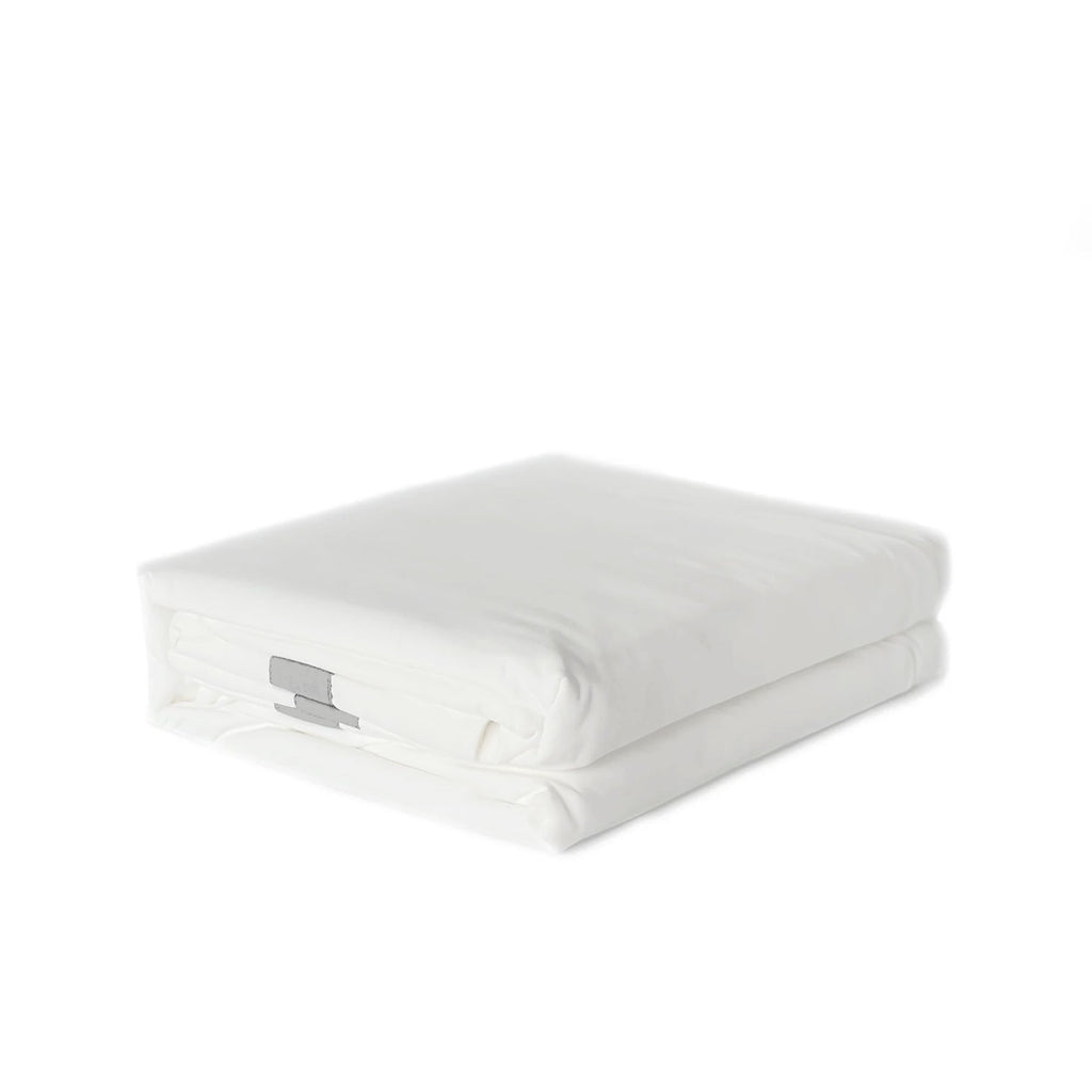 Ava Collection Queen White Quilt Cover Set with Grey Trim