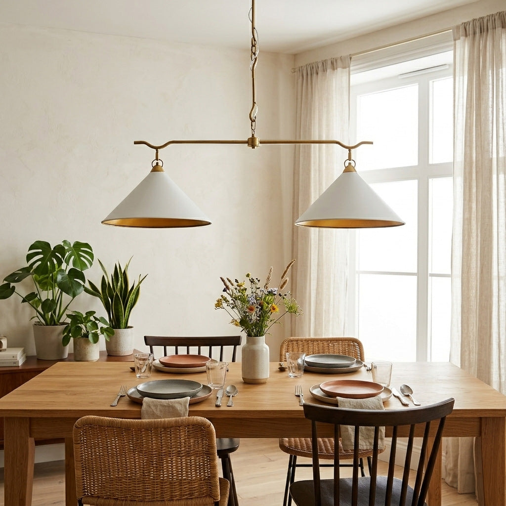 Bailey Twin Extended Metal Cone Pendant Light for Chic Interiors