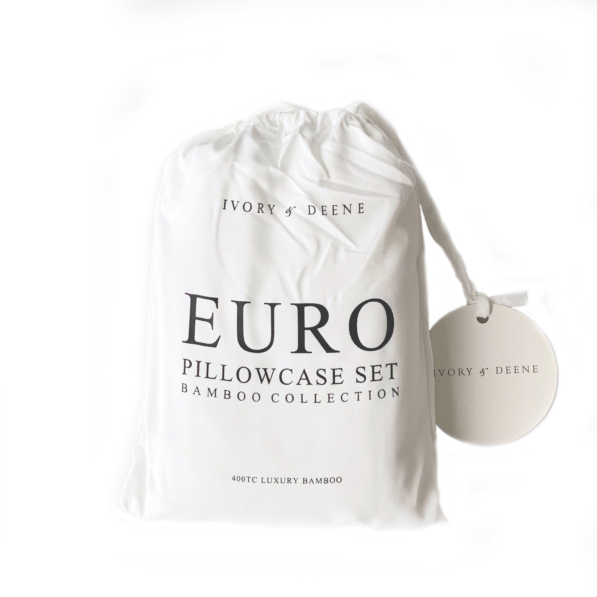 Luxurious Bamboo European Pillowcase Set - Silky Soft White