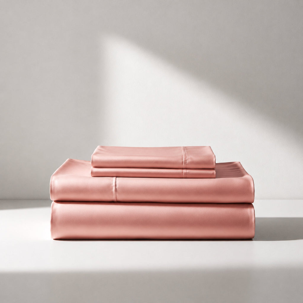 Luxurious Silky Soft Bamboo Sheet Set in Coral Pink