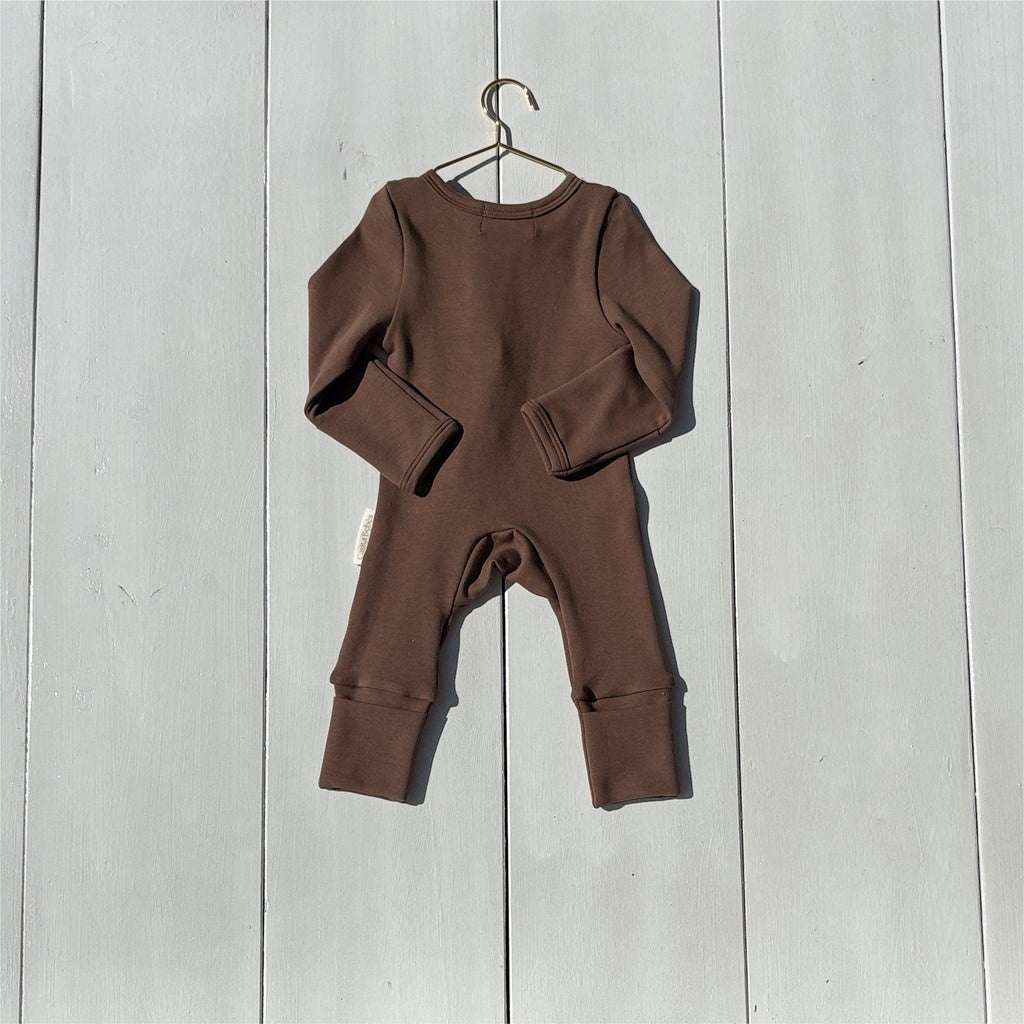 Essentīals Cozy Dusty Brown Baby Romper - Comfort for 0-18 Months