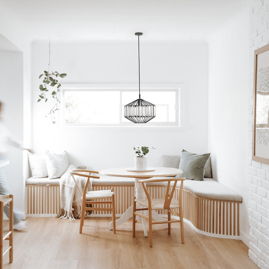 Butler Glass Prism Pendant Light - Black