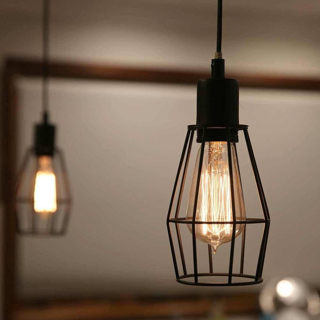 Watson Industrial Cage Pendant Light - Stylish Black Fixture