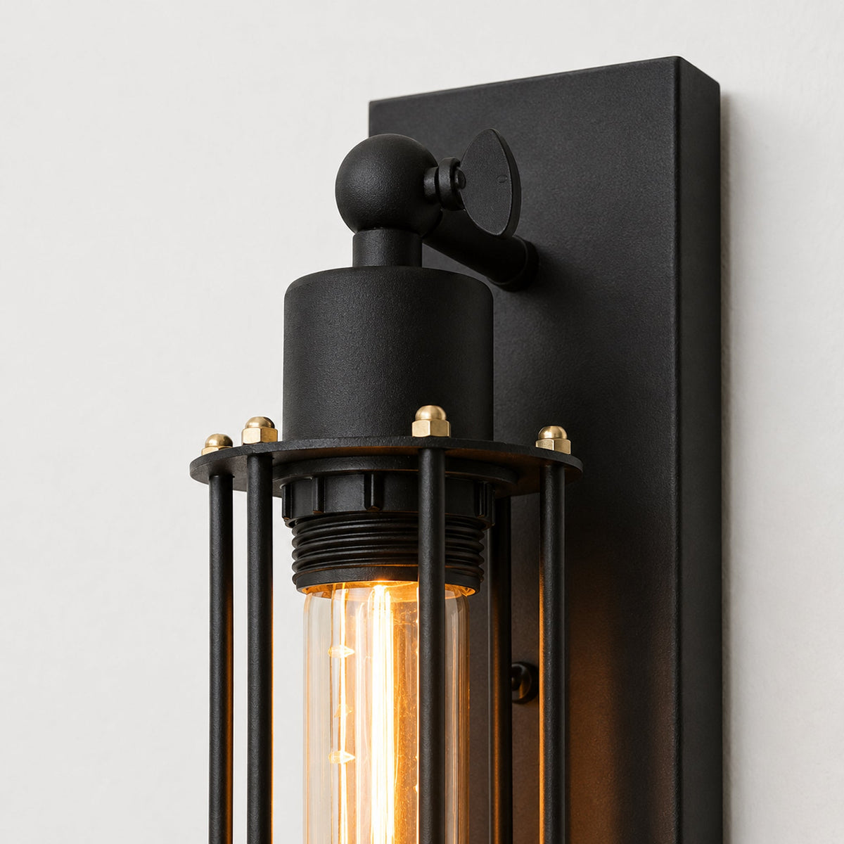 Wall Sconce Lamp with Filament Globe - Black