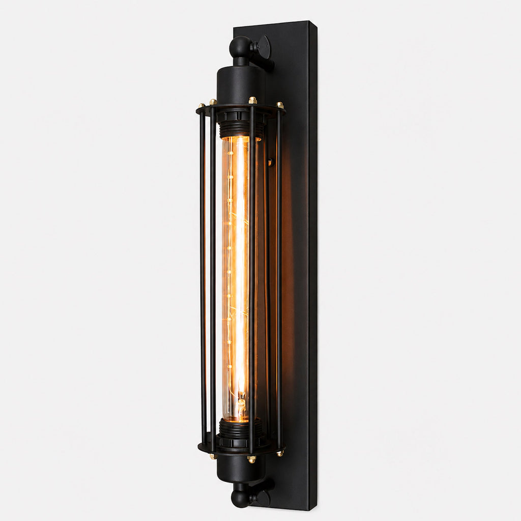 Wall Sconce Lamp with Filament Globe - Black
