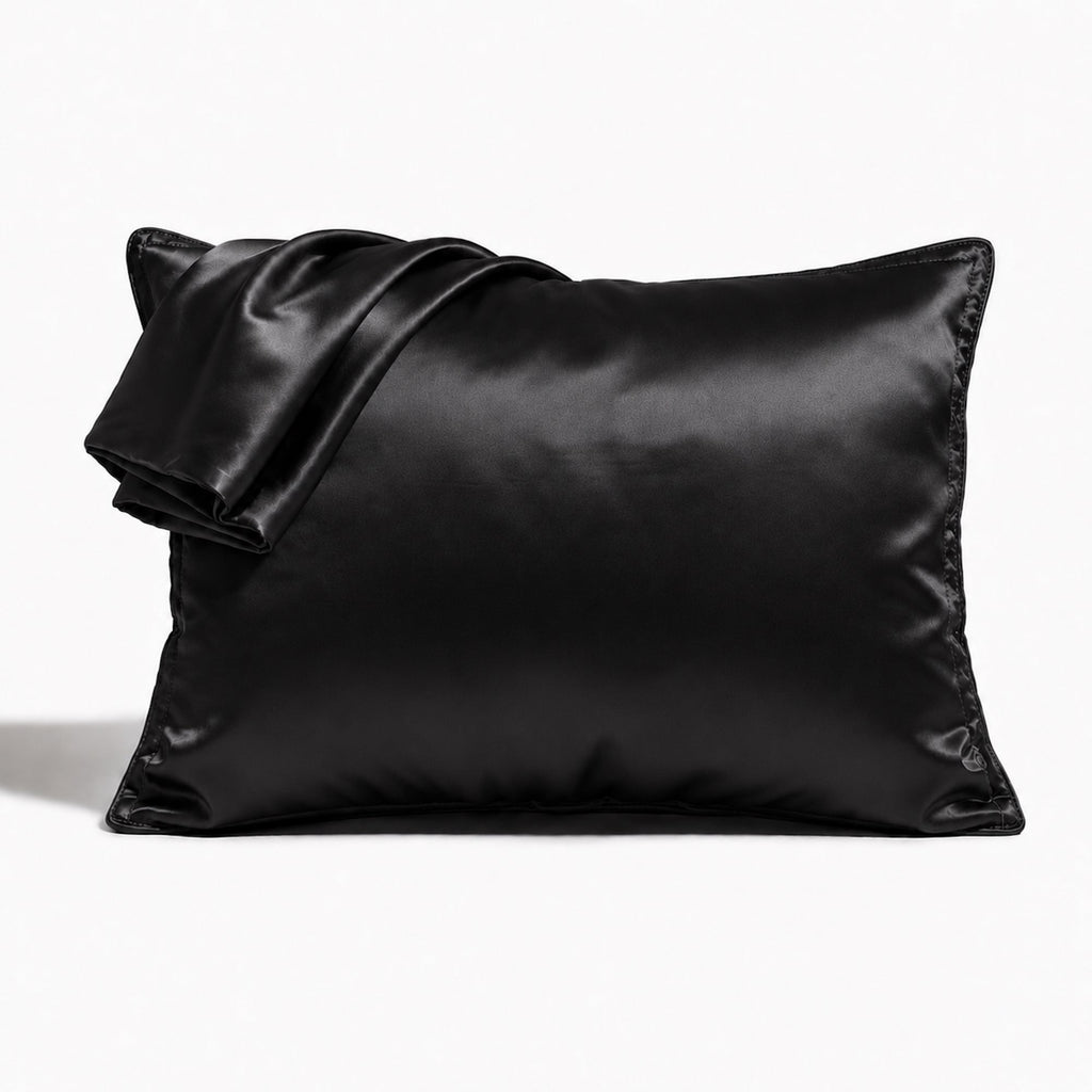 Luxurious Black Satin Pillowcase Set - Soft & Elegant