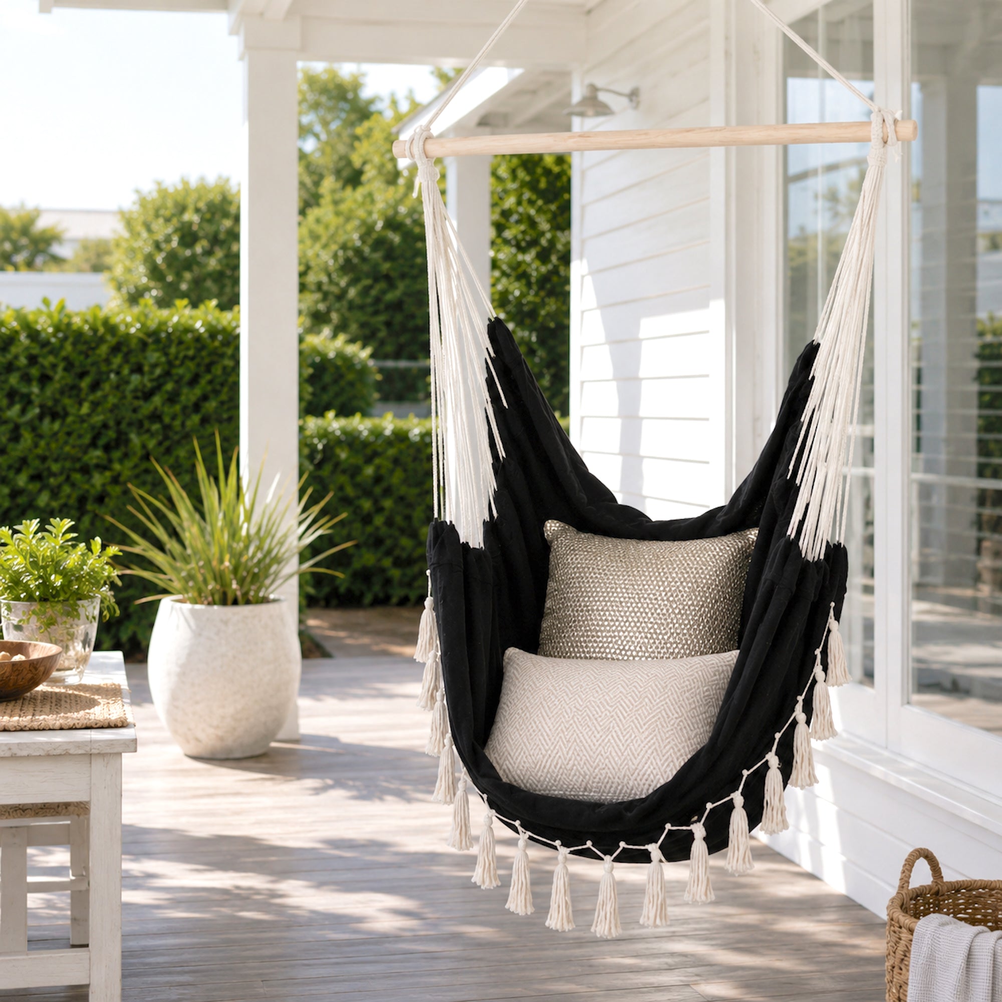 Soho Black Hammock Chair - Stylish Indoor & Outdoor Comfort