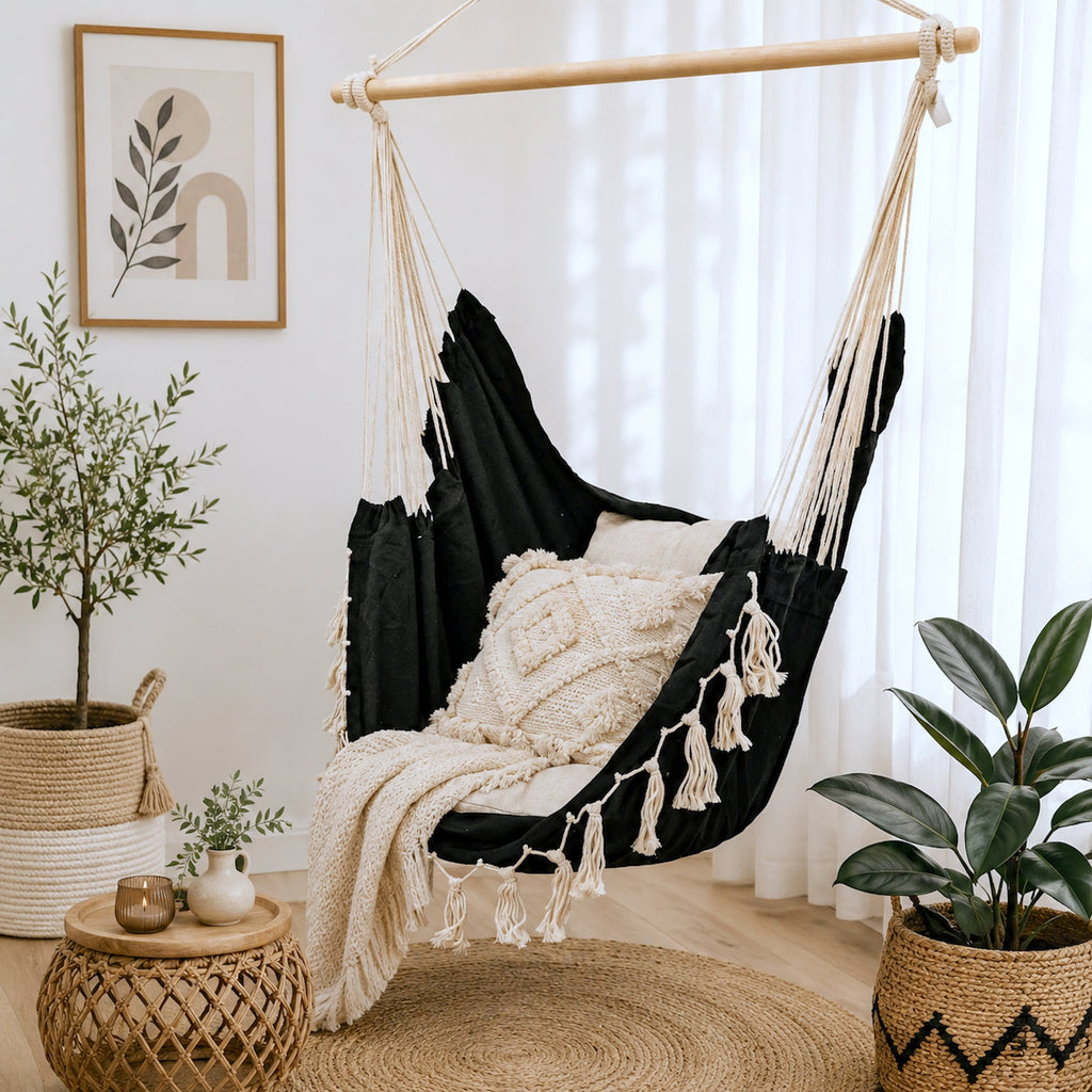 Soho Black Hammock Chair - Stylish Indoor & Outdoor Comfort