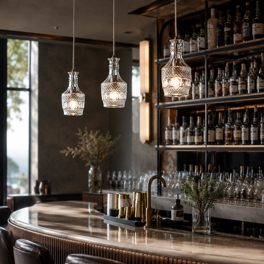 Elegant Brandy Wine Decanter Pendant Light for Modern Spaces