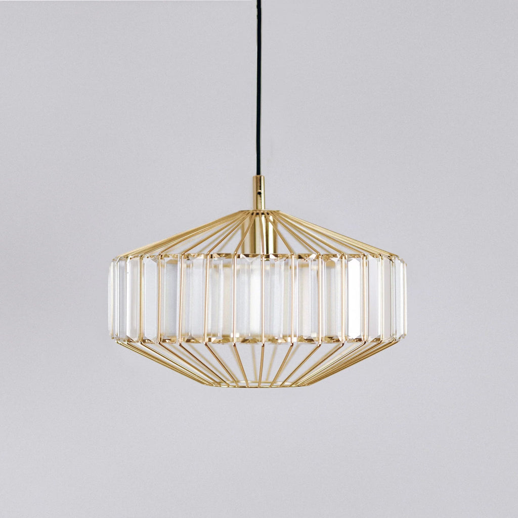 Butler Glass Prism Pendant Light - Gold