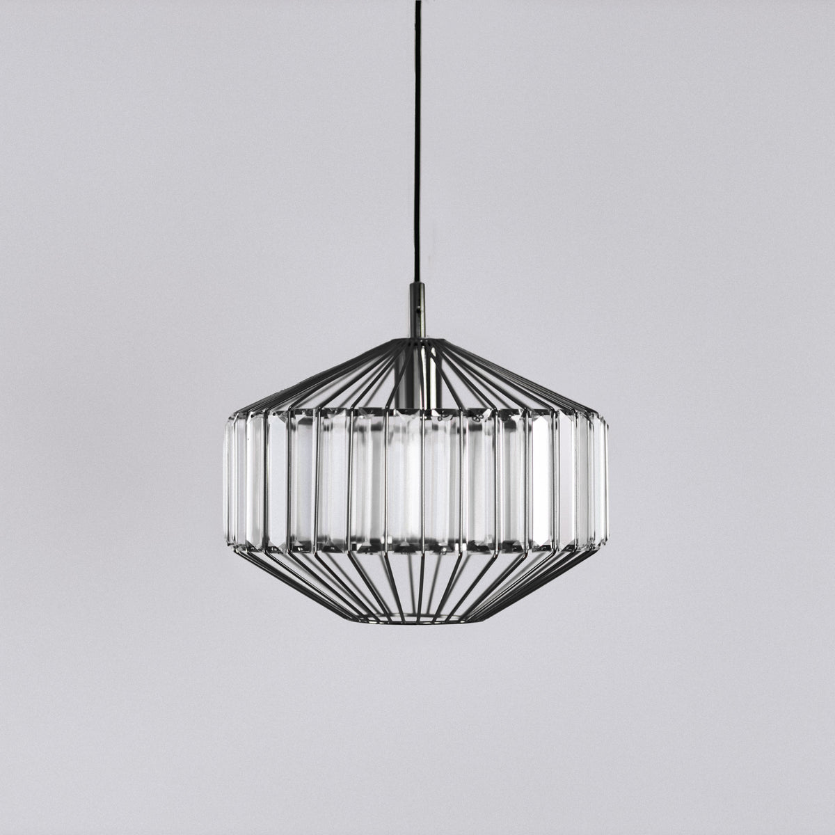 Butler Glass Prism Pendant Light - Black