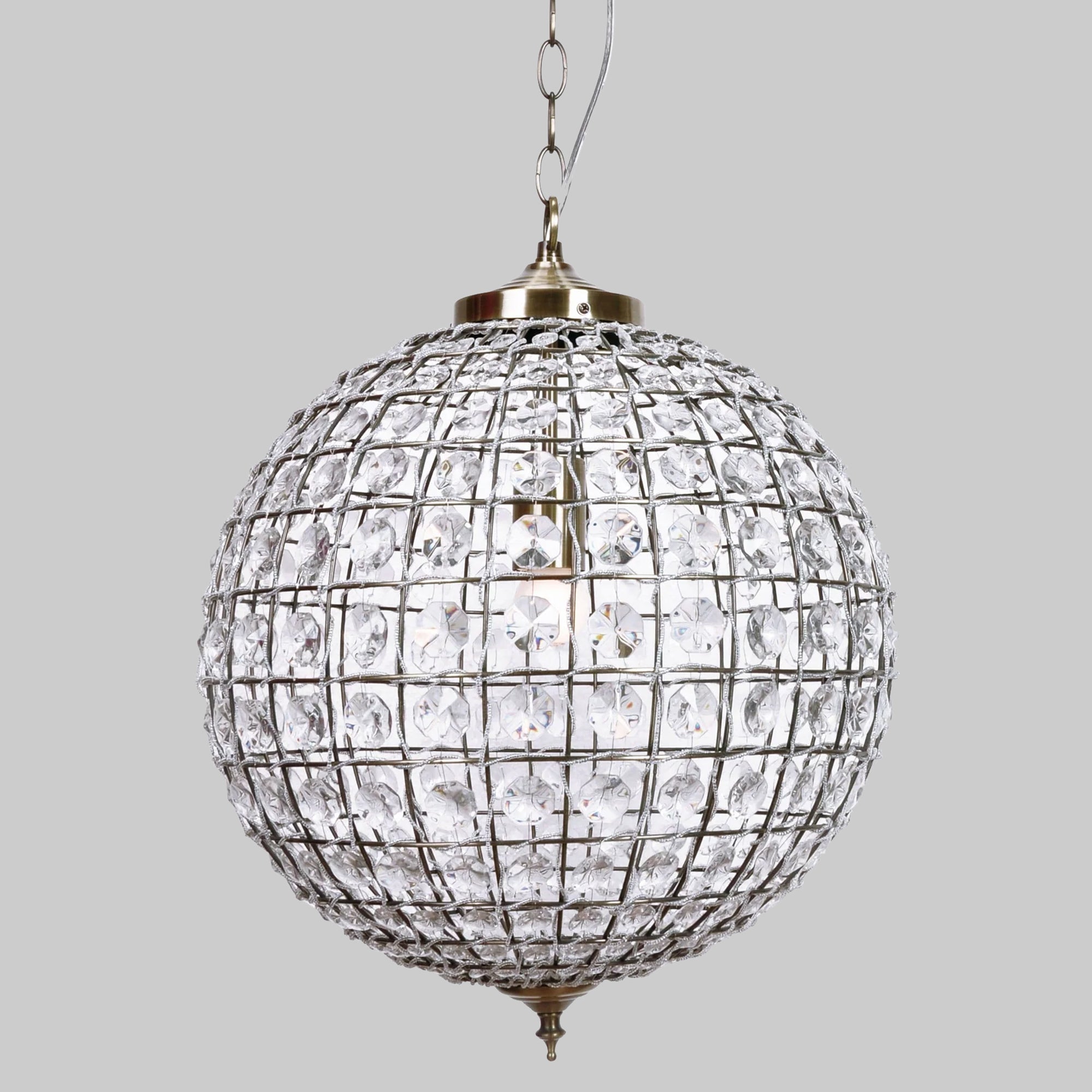 Elegant Casablanca Crystal Pendant Chandelier in Antique Brass
