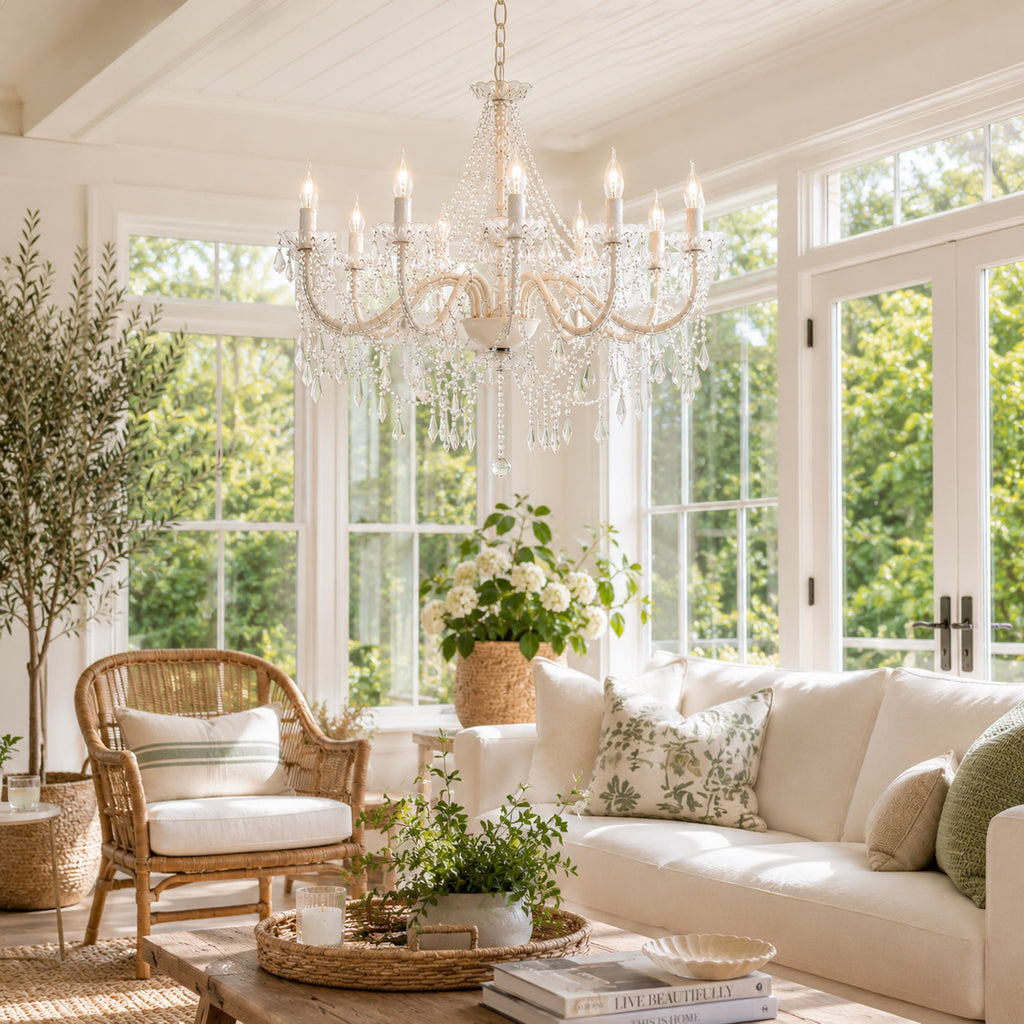 Cassie 12-Light Crystal Chandelier - Elegant Home Decor