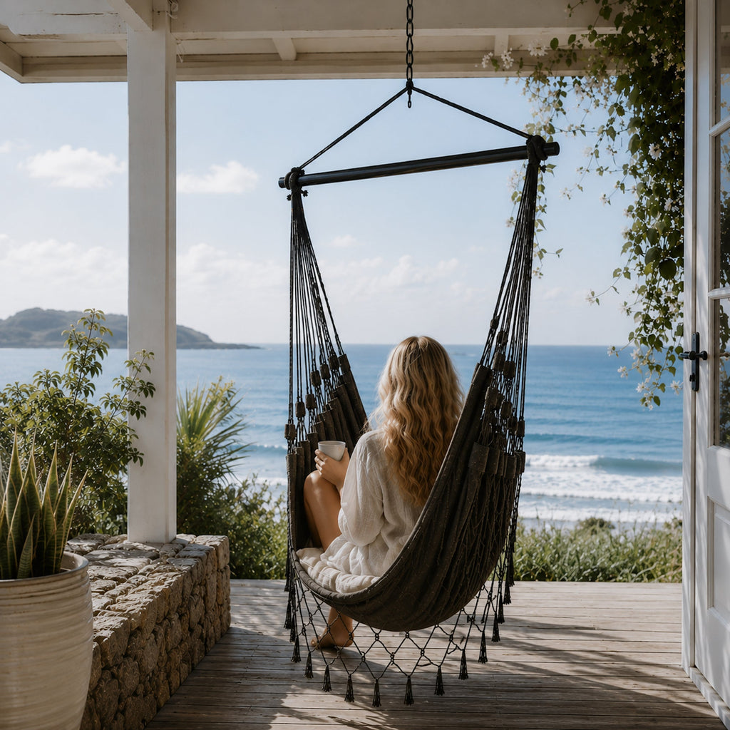 Aruba Charcoal Hammock Chair - Handcrafted Comfort for Any Space