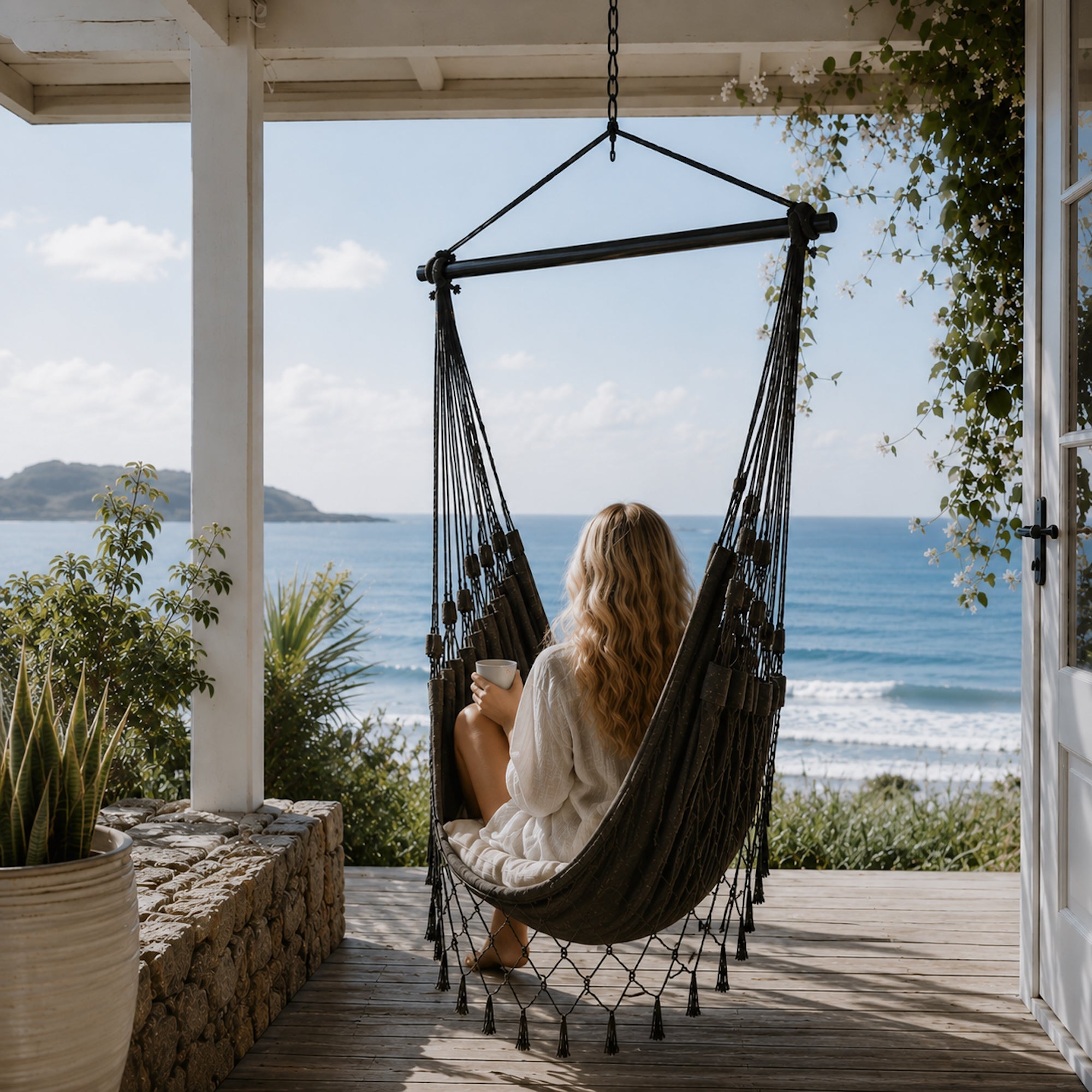 Aruba Charcoal Hammock Chair - Handcrafted Comfort for Any Space